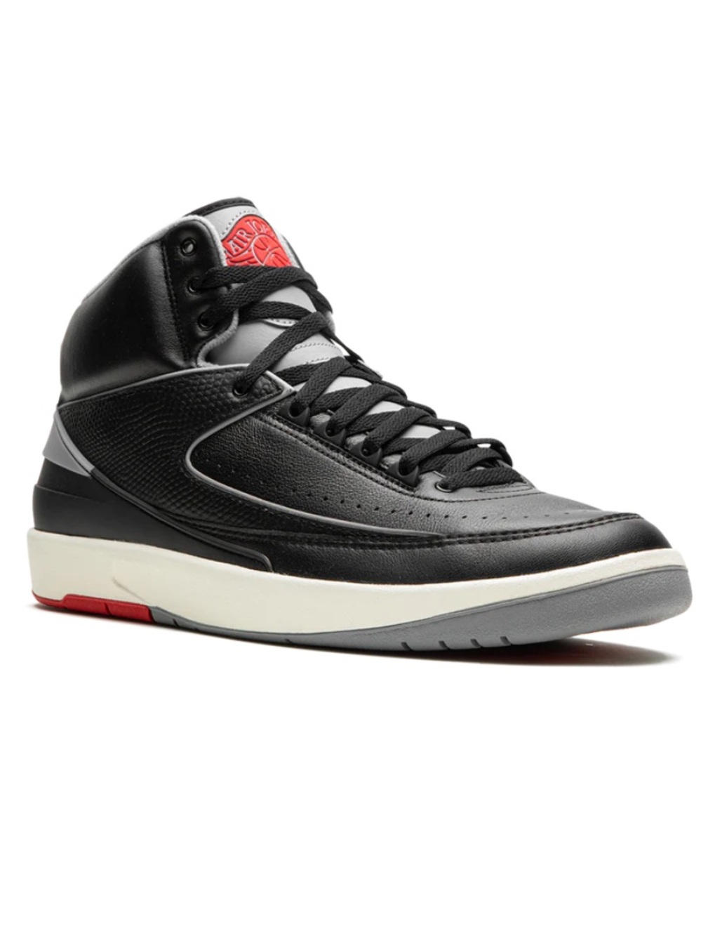 Nike Air Jordan Kids 2 Retro GS Black/Cement Grey/Red DQ8562-001 Sneakers/ 4.5Y